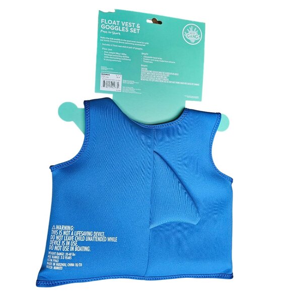 NWT Boys Coconut Grove Shark Float Vest with googles holds 40lbs 2-3yrs - Picture 6 of 14